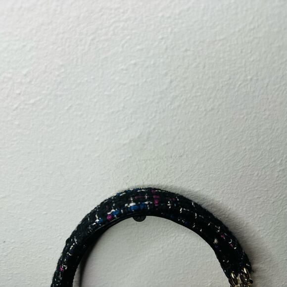 SANDRO Gold Tone Hardware Small Multicolored Tweed Shoulder Bag Chain Purse - Picture 12 of 16